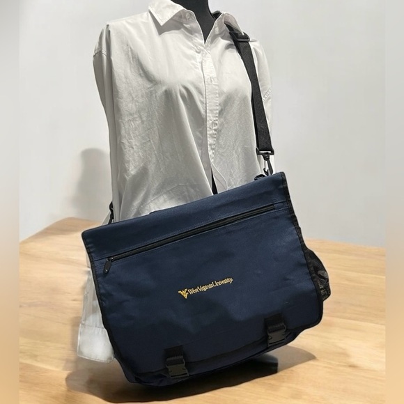 West Virginia University Computer Messenger Bag Crossbody Handheld Canvas - Picture 1 of 8